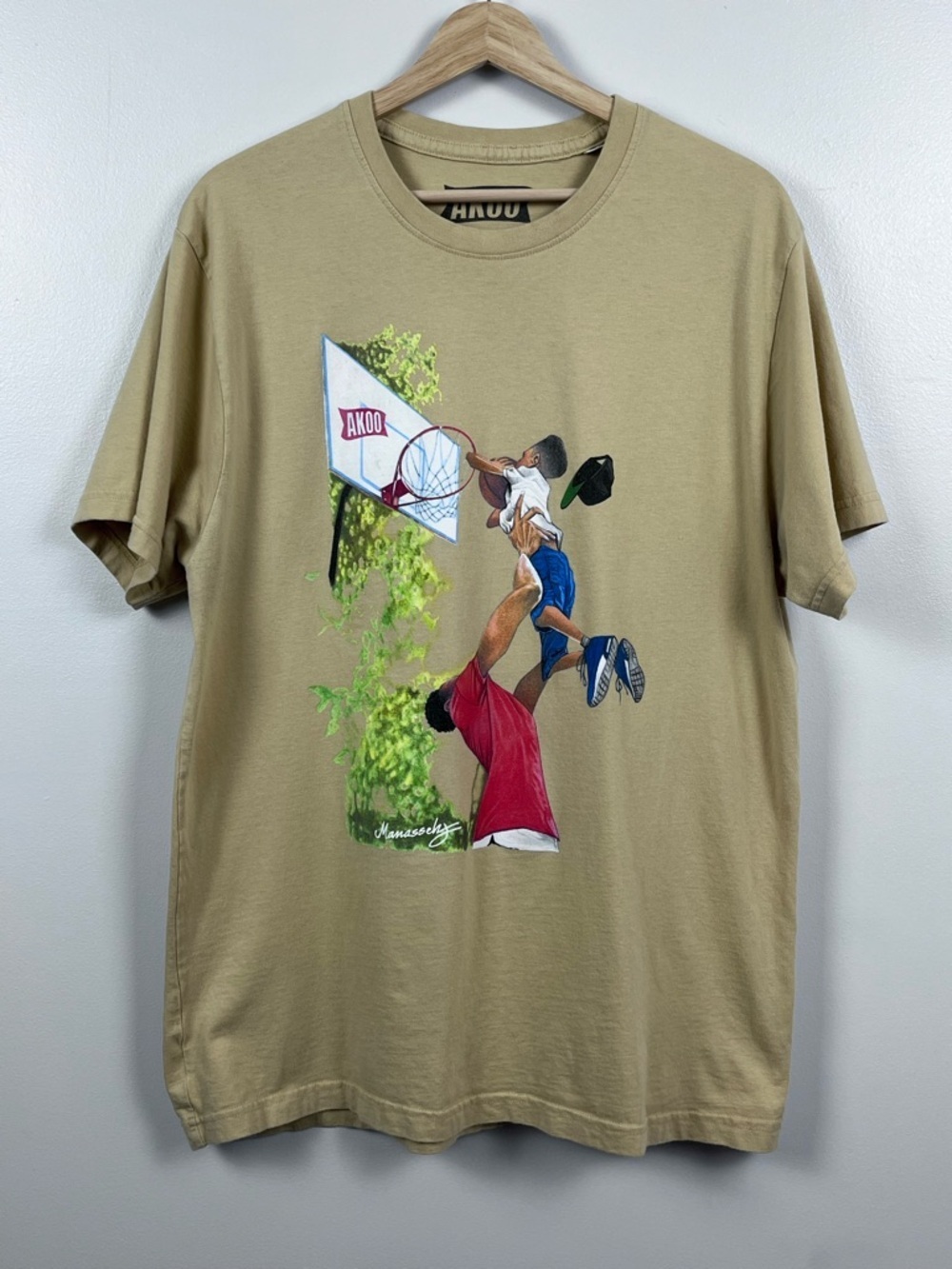 Akoo Men's Graphic Print The Dunk Crew Neck Tee Shirt Size XL; HIp-Hop, Urban